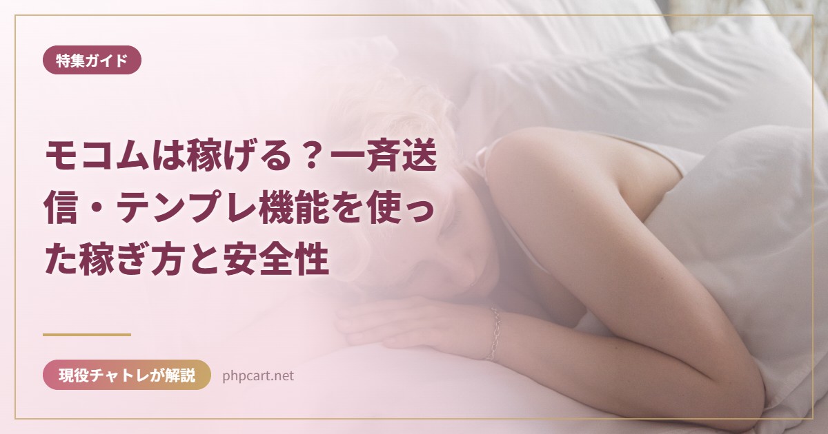 モコムは稼げる？一斉送信・テンプレ機能を使った稼ぎ方と安全性｜特集ガイドのアイキャッチ画像